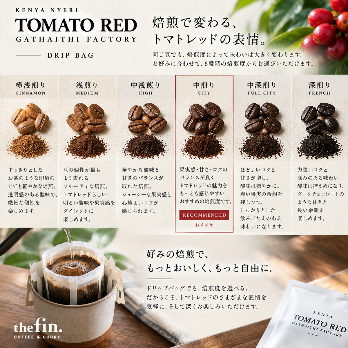 【ドリップバッグ】ケニア トマトレッド AA ガタイシファクトリー｜ニエリ ウォッシュド