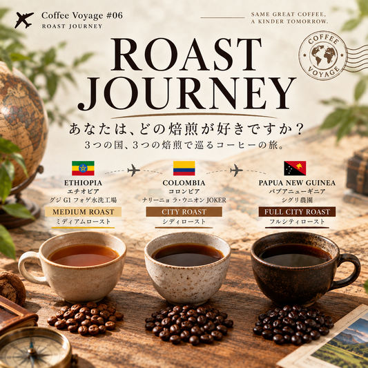 Coffee Voyage #06｜浅煎り・中煎り・中深煎り 3種飲み比べ｜ROAST JOURNEY