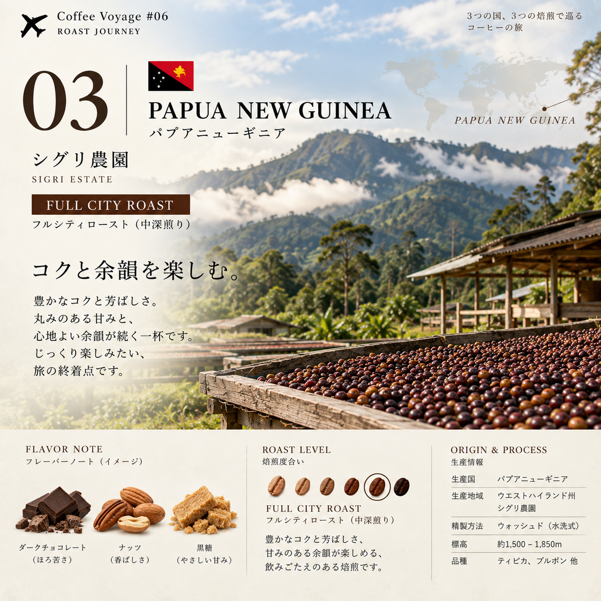 Coffee Voyage #06｜浅煎り・中煎り・中深煎り 3種飲み比べ｜ROAST JOURNEY